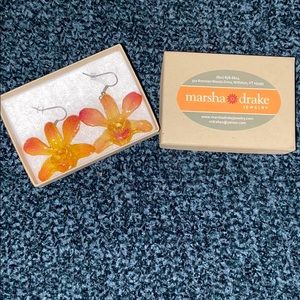 Real Orchid Flower Earrings